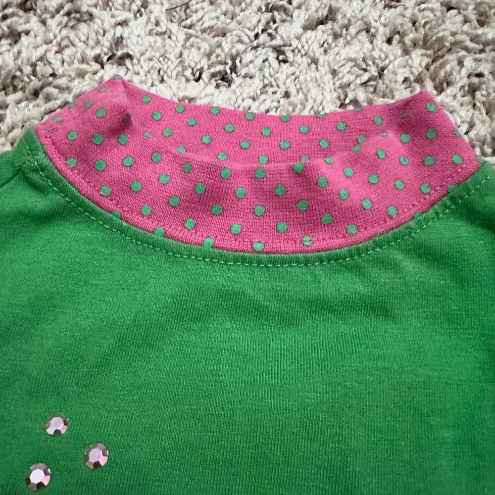 Vintage Y2K SimplyDog Green Socialite Polka Dot Dog Shirt Size Medium Pets